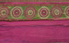 Sanskriti Vintage Sari Border Antique Hand Embroidered Phulkari 1 YD Trim Sewing Pink Lace