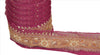 Sanskriti Vintage Sari Border Hand Beaded 1 YD Indian Trim Sewing Pink Lace