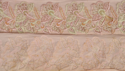 Sanskriti Vintage Sari Border Hand Beaded 1 YD Indian Trim Sewing Pink Lace