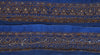 Sanskriti Vintage Sari Border Hand Beaded 1 YD Indian Trim Sewing Blue Zari Lace