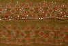 Sanskriti Vintage Sari Border Antique Hand Beaded 1 YD Indian Trim Sewing Green Zari Lace