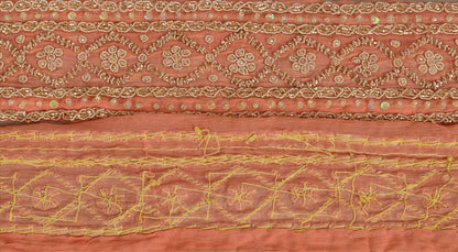 Sanskriti Vintage Sari Border Antique Hand Beaded 1 YD Indian Trim Sewing Maroon Lace