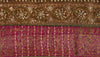 Sanskriti Vintage Sari Border Antique Hand Beaded 1 YD Indian Trim Sewing Pink Lace