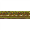 Sanskriti Vintage Sari Border Hand Beaded 1 Yard Indian Trim Sewing Green Lace