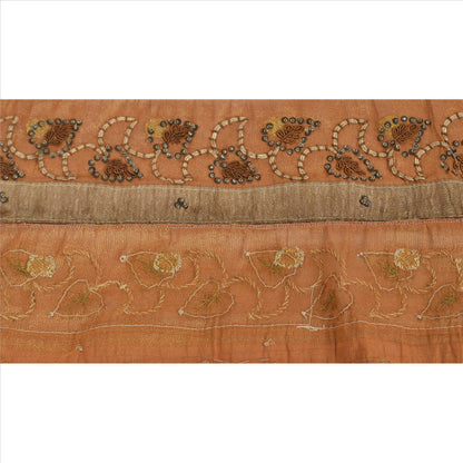 Sanskriti Vintage Sari Border Hand Beaded 1 YD Indian Trim Sewing Orange Lace