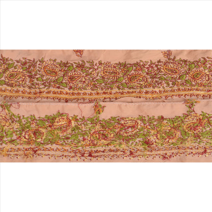 Sanskriti Vintage Sari Border Hand Embroidered 1YD Indian Trim Sewing Peach Lace