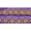 Sanskriti Vintage Sari Border Hand Beaded 1 YD Indian Trim Sewing Purple Lace