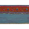 Sanskriti Vintage Sari Border Hand Beaded 1 Yard Trims Sewing Blue Patch Lace