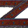 Sanskriti Vintage Sari Border Hand Beaded 1 Yard Trims Sewing Blue Patch Lace