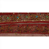 Sanskriti Vintage Sari Border Hand Beaded 1 YD Indian Trim Sewing Maroon Lace