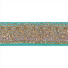 Sanskriti Vintage Sari Border Hand Beaded 1YD Indian Trim Sewing Sea Green Lace