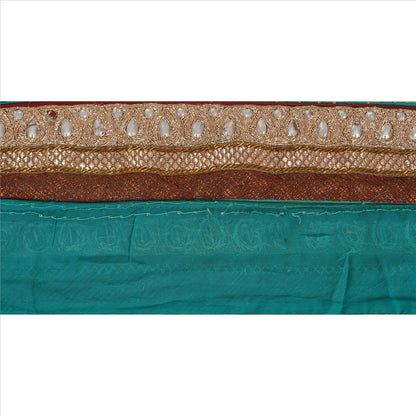 Sanskriti Vintage Sari Border Hand Beaded 1 YD Indian Trim Sewing Green Lace