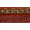 Sanskriti Vintage Sari Border Hand Beaded 1YD Trim Sewing Maroon Rhinestone Lace