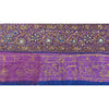 Sanskriti Vintage Sari Border Hand Beaded 1 Yard Trims Sewing Purple Deco Lace