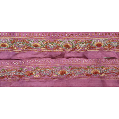 Sanskriti Vintage Sari Border Hand Embroidered 1 YD Indian Trim Sewing Pink Lace