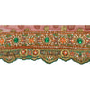 Sanskriti Vintage Sari Border Hand Beaded 1 YD Indian Trim Sewing Dark Red Lace