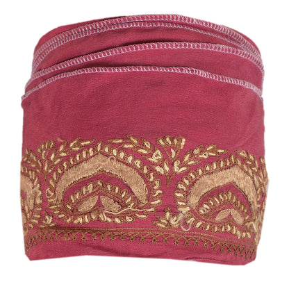 Sanskriti Vintage Sari Border Hand Embroidered 1 YD Craft Trim Ribbon Pink Lace