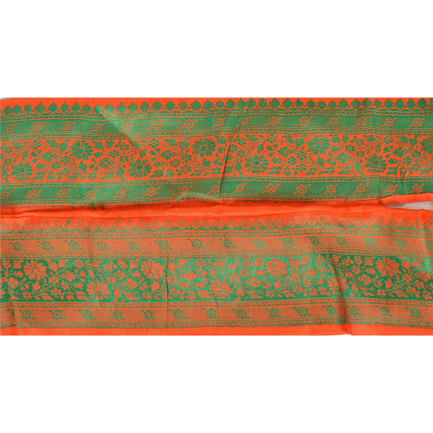 Sanskriti Vintage Sari Border Antique Woven 1 YD Trim Sewing Indian Red Craft Floral Lace