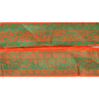 Sanskriti Vintage Sari Border Antique Woven 1 YD Trim Sewing Indian Red Craft Floral Lace