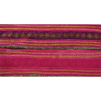 Sanskriti Vintage Sari Border Hand Beaded 1 YD Indian Trim Sewing Purple Lace