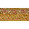 Sanskriti Vintage Sari Border Hand Beaded Leheria 1 YD Trim Sewing Yellow Lace