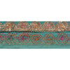 Sanskriti Vintage Sari Border Hand Beaded Bandhani 1 YD Trim Sewing Blue Lace