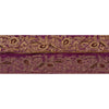 Sanskrit Vintage Sari Border Hand Beaded 1YD Indian Trim Sewing Purple Zari Lace