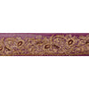 Sanskrit Vintage Sari Border Hand Beaded 1YD Indian Trim Sewing Purple Zari Lace