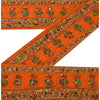 Sanskriti Vintage Sari Border Hand Beaded 1 YD Indian Trim Sewing Orange Lace