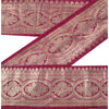 Sanskriti Vintage Sari Border Woven Brocade 1 Yard Trim Craft Sewing Purple Lace