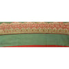 Sanskriti Vintage Sari Border Hand Beaded 1 Yard Trims Sewing Green Craft Lace