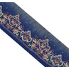 Sanskriti Vintage Sari Border Hand Embroidered 1 YD Trim Sewing Blue Craft Lace