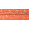 Sanskriti Vintage 1 YD Sari Border Hand Beaded Craft Trim Ribbon Peach Lace