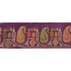 Sanskriti Vintage 1 YD Sari Border Hand Woven Trim Sewing Craft Purple Deco Lace