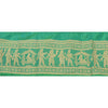 Sanskriti Vintage 1 Yard Saree Border Baluchari Craft Trim Sewing Green Lace