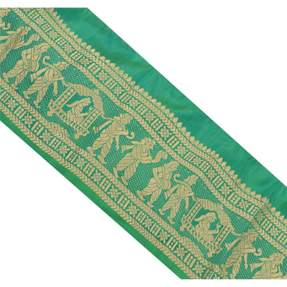 Sanskriti Vintage 1 Yard Saree Border Baluchari Craft Trim Sewing Green Lace