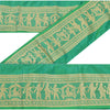 Sanskriti Vintage 1 Yard Saree Border Baluchari Craft Trim Sewing Green Lace