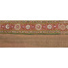 Sanskriti Vintage Green Sari Border Hand Beaded Indian Craft Trim 1 YD Lace