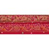 Sanskriti Vintage 6 YD Sari Border Hand Beaded Bandhani Trim Craft Pink Lace