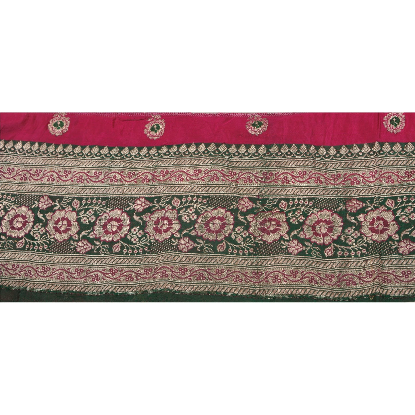 Sanskriti Vintage 1 Yard Trim Sari Border Woven Brocade Craft Sewing Zari Lace