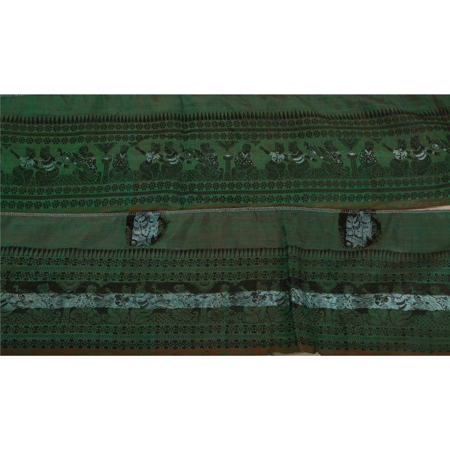 Sanskriti Vintage 1 Yard Saree Border Baluchari Trims Sewing Green Craft Lace