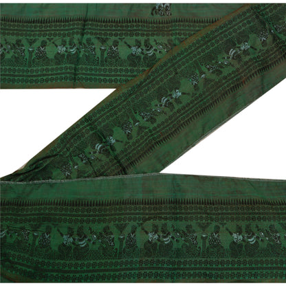 Sanskriti Vintage 1 Yard Saree Border Baluchari Trims Sewing Green Craft Lace