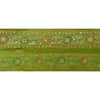 Sanskriti Vintage 1 YD Sari Border Hand Beaded Craft Trim Sewing Green Lace