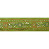 Sanskriti Vintage 1 YD Sari Border Hand Beaded Craft Trim Sewing Green Lace