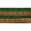 Sanskriti Vintage 1 YD Sari Border Antique Woven Indian Trim Sewing Green Lace