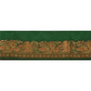 Sanskriti Vintage 1 YD Sari Border Antique Woven Indian Trim Sewing Green Lace