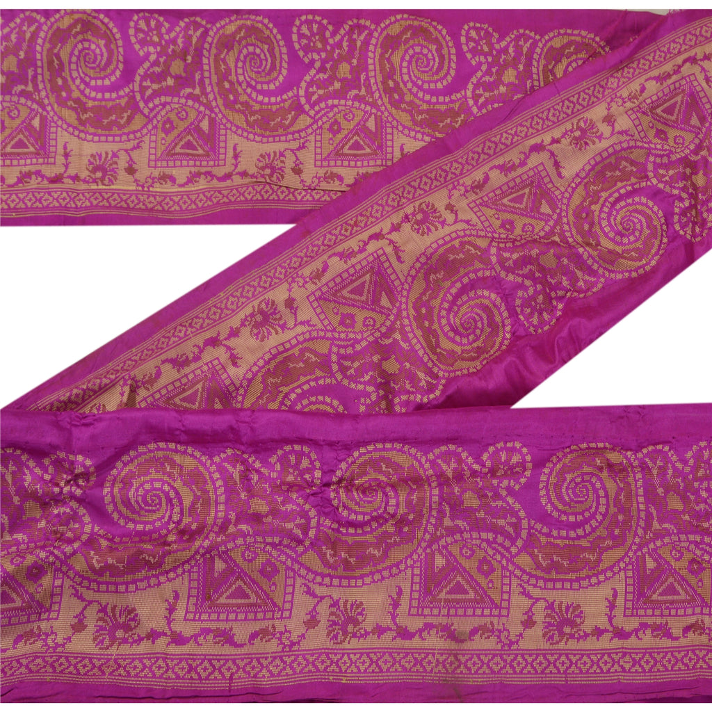 Sanskriti Vintage 1 YD Sari Border Antique Woven Indian Trim Sewing Purple Lace