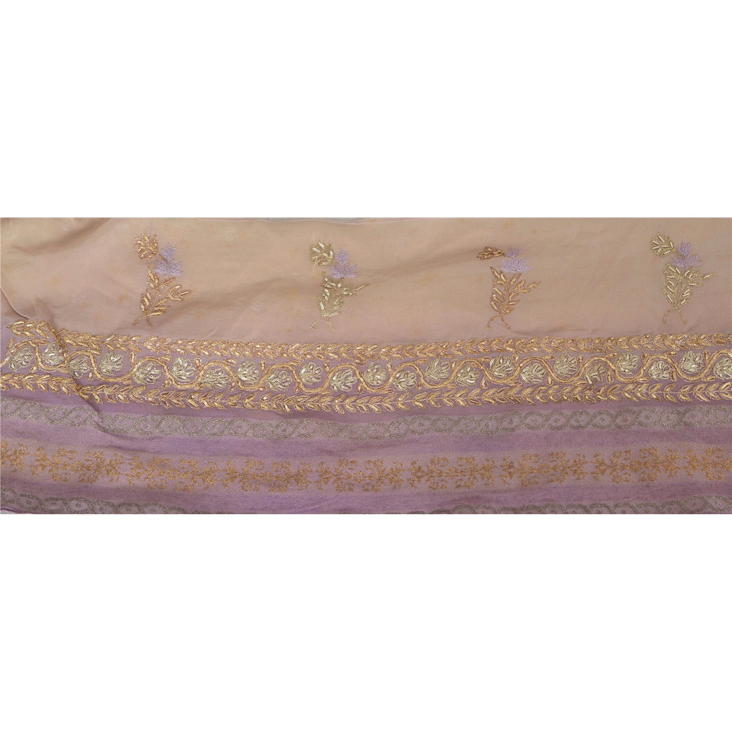 Sanskriti Vintage 1 YD Sari Border Antique Hand Embroidered Sewing Craft Lace