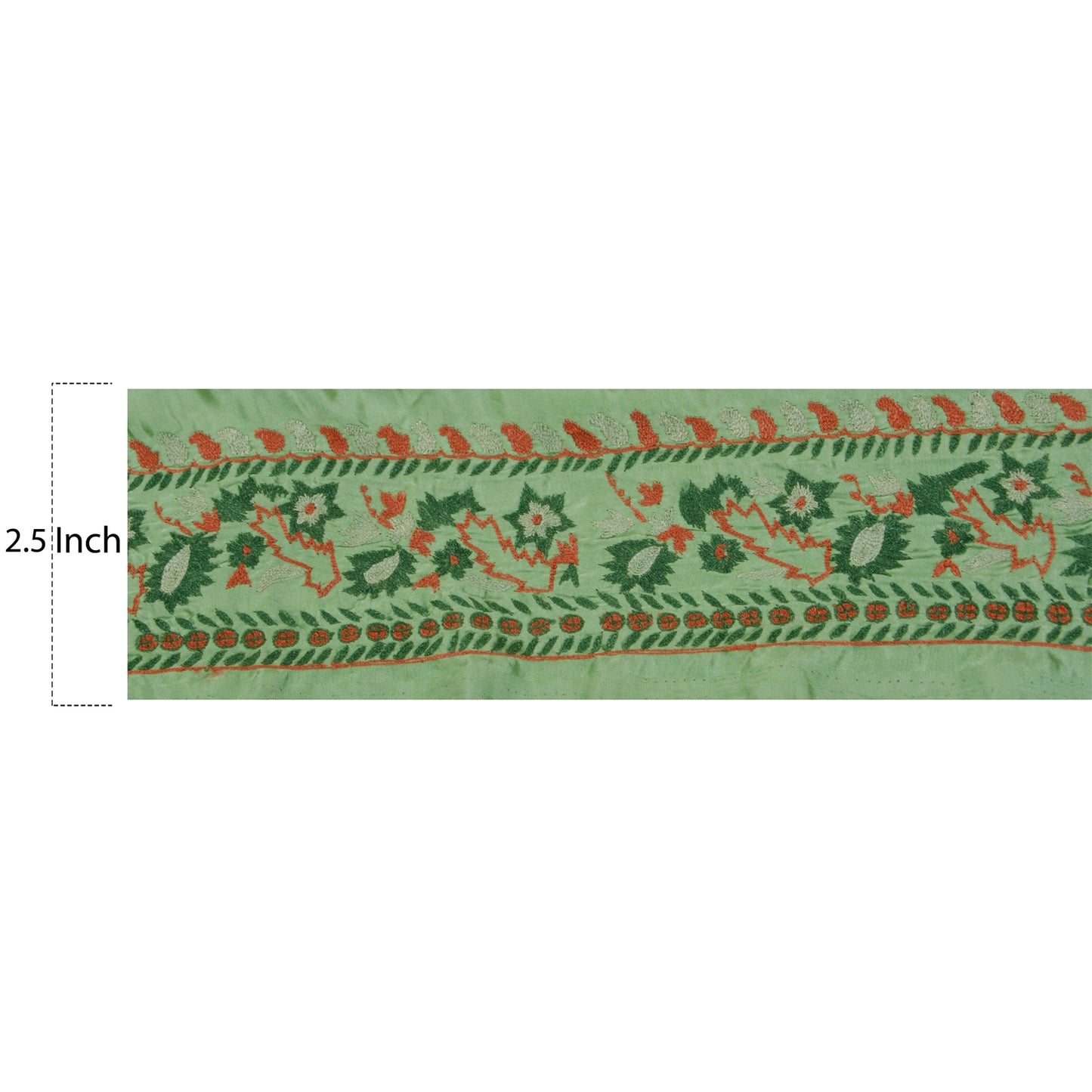 Sanskriti Vintage 1 YD Sari Trim Border Hand Embroidered Sewing Craft Lace