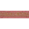 Sanskriti Vintage 1 YD Sari Border Antique Hand Beaded Trim Sewing Pink Lace